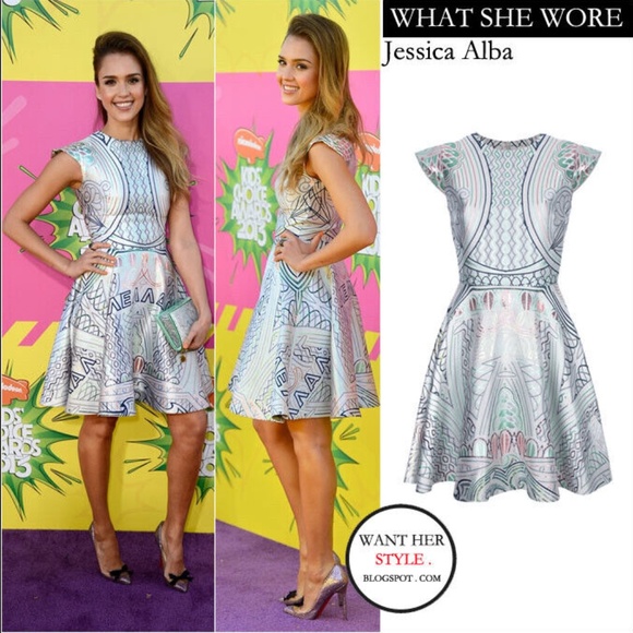 Mary Katrantzou Silk Print Jacquard Fit + Flare Dress sz 10 - Picture 1 of 6